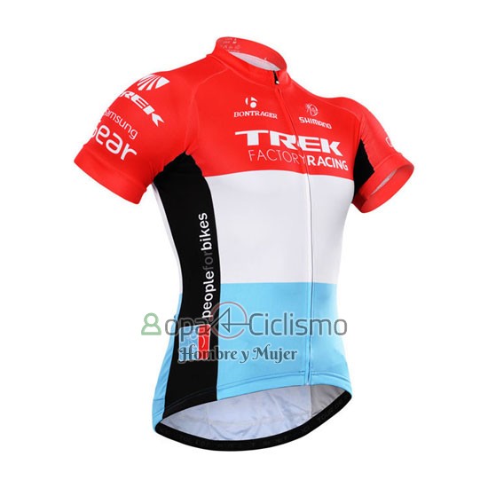 Trek Factory Racing Ropa Ciclismo Culotte Corto 2015 Mangas Cortas Blanco Rojo